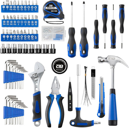 Prostormer 179-Piece Home Tool Kit, General Household Tool Set | Basic Hand Tools with Portable Storage Box for Apartment, Garage, Office and College Dorm