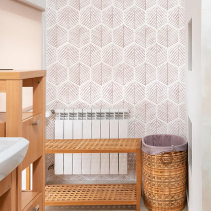 MelunMer 118In L 17.3In W Modern Peel and Stick Wallpaper Boho Contact Paper for Cabinets/Drawers Self Adhesive Removable Wallpaper for Bedroom/Bathroom Waterproof Geometric Contact Paper Beige/White