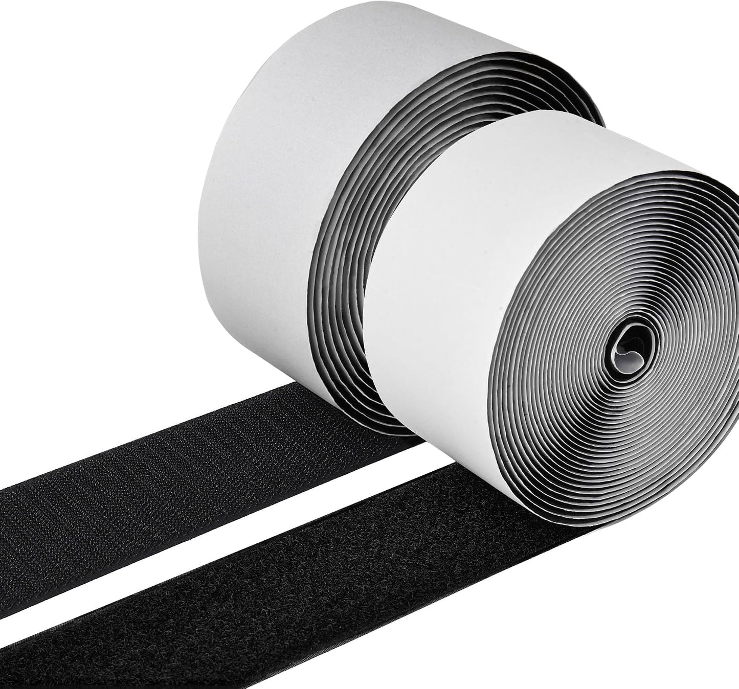 2 Inch x33 Feet Adhesive Hook and Loop Tape,Nylon Heavy Duty Tape Fasteners,Black Double Sided Self Adhesive Interlocking Tape Can Be Used to Fix Screen Window Sofa Cushions Carpet Wall Hanging