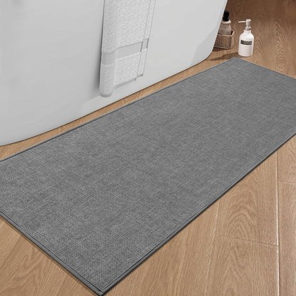 chakme Bathroom Rugs Mat 24x17, Ultra Thin Non Slip Bath Mat Small Quick Dry Absorbent Bath Mat for Bathroom Floor, (Dark Beige, 24"x17")
