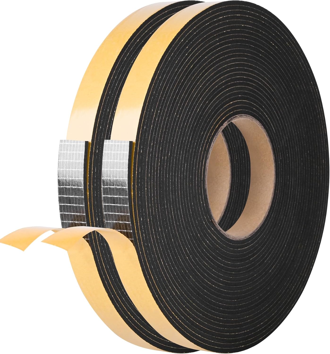 Kikerike Self Adhesive Foam Tape Weatherstrip 1/2In x 1/4In x 16.5Ft High Density Foam Insulation Strips Seal Weather Stripping with Strong Adhesive for Door and Window Sound Isolation Soundproofing