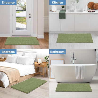 Bcoimo Bathroom Rugs 24x17, Bath Mats for Bathroom Non Slip with Rubber Backing,High Absorbent Microfiber Bath Rugs Quick Drying, Machine Washable, Durable Decor