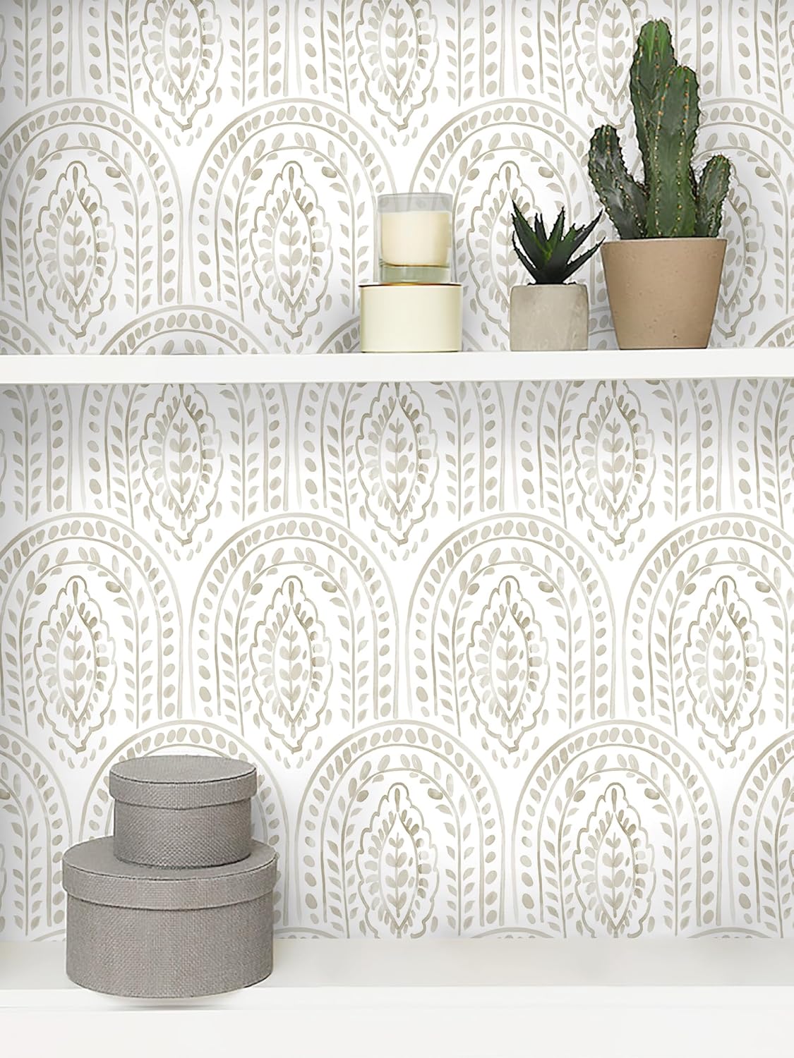 EeeComing Peel and Stick Wallpaper Boho Modern Wall Paper Peel and Stick Removable Contact Paper Self Adhesive Wallpapers for Bedroom and Bathroom Wallpaper Cabinet Shelf Liner Vinyl 118.1 "x17.3