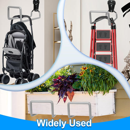 PeoMev 2pcs Heavy Duty Hose Hanger Garden Hose Storage Black Water Hose Holders for Outside Wall Mount Garden Hose Reel Hose Stand