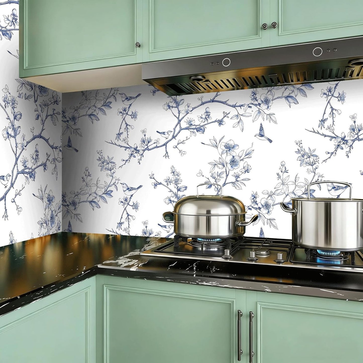 Peel and Stick Wallpaper, Soft Wildflower Botanical Contact Paper, PVC Vinyl Removable Wall Covering, Waterproof Easy-Clean, No Residue Renter Friendly, Neutral Decor, 39.4x17.3 in (Flowers2)