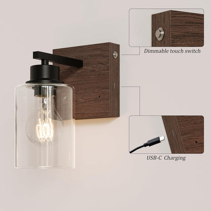 Battery Operated Wall Sconce Set of 2, Black Rechargeable Wall Lights with Timer Function, Easy Install Dimmable Wireless Wall Lamps Sconces Wall Decor for Living Room Bedroom Hallway, Emergency 3000K