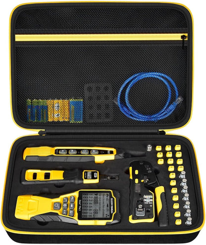 Case Compatible with Klein Tools VDV501-851 VDV500-123 VDV226-110 VDV427-300. Storage Carrying Travel Holder for Cable Tester for Scout Pro 3/ Tracer Probe/Wire Stripper and Accessories- Yellow Zipper