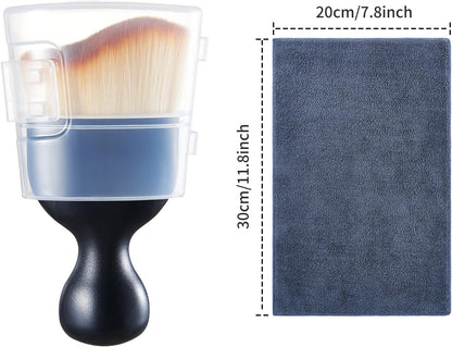 Car Interior and Exterior Soft bristles Detail dust Brush Interior dusting Brush Dashboard Cleaning Brush Home Office dusting Tools+ Double-Sided Suede Cleaning Towel+ Cleaning Cream