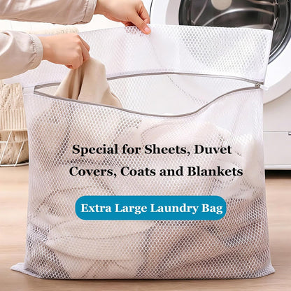 Large Mesh Laundry Bags for Delicates 24 x 24 Inch (Gray XXL -6pcs) | Honeycomb Lingerie Bags for Washing Machine, Travel Storage Organize Bags for Sheets Sweaters Jeans Blankets [6 Pack]