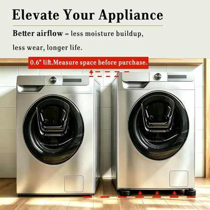 Anti-Vibration Washing Machine Pads,4 Pack High Density Rubber Washer Dryer Stabilizer Pads, Reduce Noise Dampen Vibration,Non Slip Shock Absorbing Mats Prevent Sliding for Washers & Dryers
