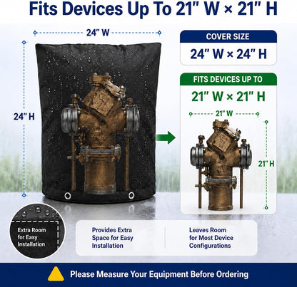 Outdoor Faucet Cover for Winter, Insulated Backflow Cover Freeze Protection | Fits Up to 9” W x 10” H