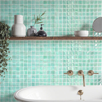 5 Sheets Peel and Stick Backsplash, Self Adhesive Wall Tiles, 3D Adhesive Tile Backsplash, 12"x12"Premium Self Adhesive Wall Tiles Peel and Stickfor Kitchen, Bathroom, RV(Spring Moss)