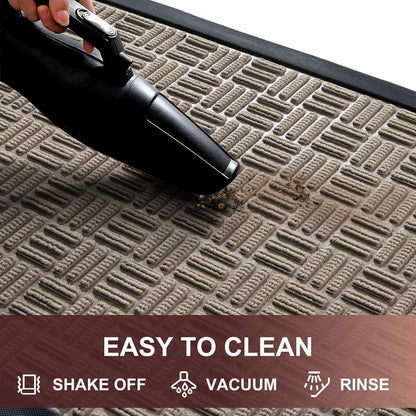 Mibao Front Door Mat, Heavy Duty Durable Welcome Mat for Outdoor Indoor, Dirt Trapper Waterproof Super Absorbent Door Mat for Entryway Outside Patio Porch, 29.5" x 17", Grey