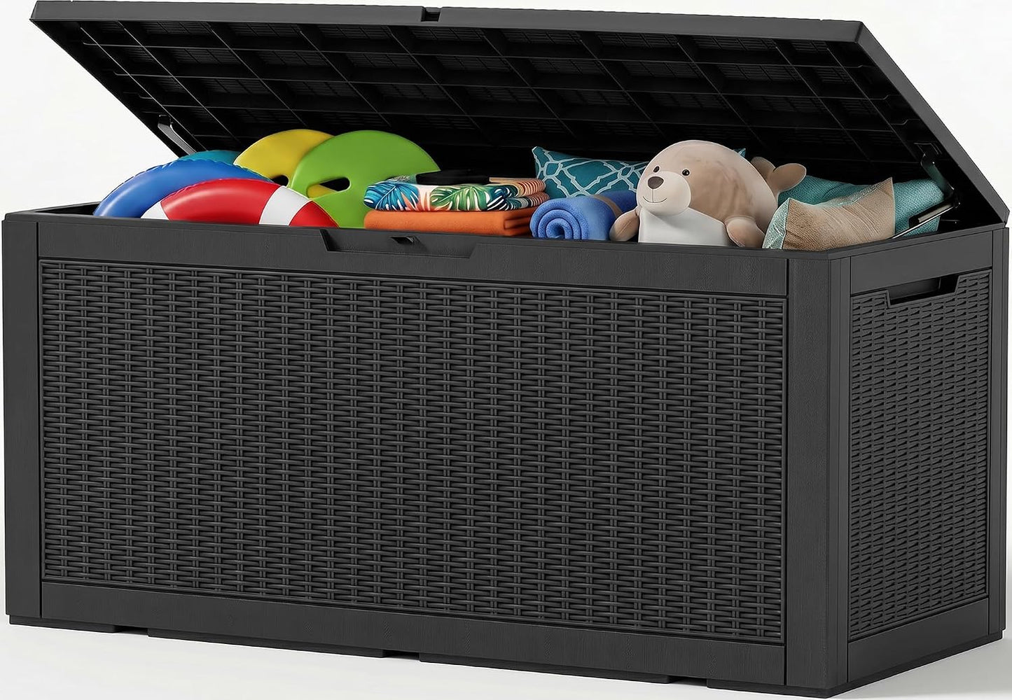 Outdoor Storage Box,38 Gallon Resin Deck Box,Waterproof & UV Resistant Lockable Package Delivery Bin,Toy Cabinet for Indoor & Outdoor