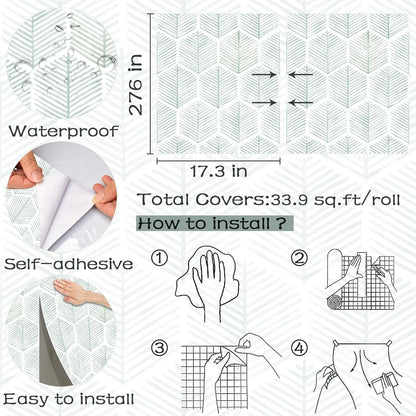 Modern Peel and Stick Wallpaper 17.3''×78.8'' Self Adhesive Wallpaper Boho Contact Paper Beige and White Geometric Wall Paper Removable Decorative Wallpapers for Bedroom Bathroom Cabinets Decor Vinyl