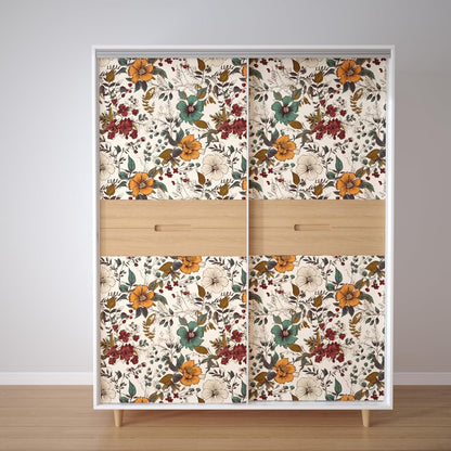 Danodoi Yellow Floral Wallpaper Peel and Stick Vinyl Wallpaper Stick and Peel Colorful Contact Paper for Cabinets Waterproof Self Adhesive Wall Paper for Kitchen Countertop Wall 17.5" x 118"