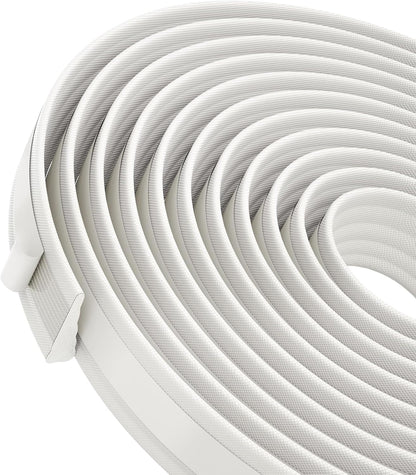 QDiShi 196" Wedge-Shape Weather Stripping Door Seal Weatherproof Foam Seals Self Adhesive Insulation Anti-Collision Strip Soundproofing Frame Insulation Tape Fits 0.13-0.31" Gaps(Grey)