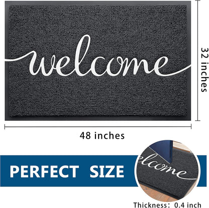 EARTHALL Door Mat Outside Inside Home Doormat, 30"x17.5", Durable Floor Mat Non Slip Mat Ultra Absorb Mud Easy Clean Front Doormat for Garage, Entryway, Patio, High Traffic Areas, Black