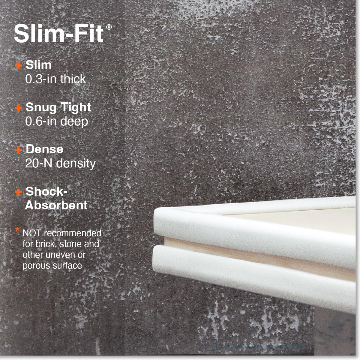 Roving Cove Slimfit Corner Edge Protector for Baby Proofing (Small 15ft Edge 4 Corners), Furniture Safety Bumper Guard, Soft NBR Rubber Foam, 3M Adhesive, Oyster White (Off White)