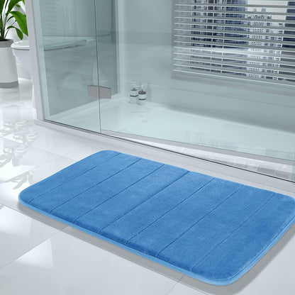 Yimobra Memory Foam Bath Mat, Super Soft Absorbent Bathroom Rug Non Slip, Quick Dry, Machine Washable Floor Carpet for Tub Shower, Home Decor Accessories, 24x17, Grey