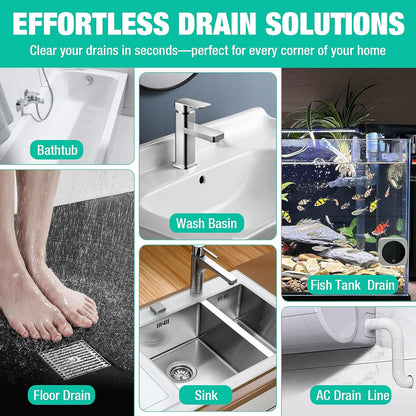 Drain Clog Remover Tool with Rotating Handle, 40 Inch Steel Wire Drain Snake, Heavy Duty Flexible Hair Drain Clog Remover for Shower, Sink, Toilet, Bathroom & Kitchen Drain Cleaner Tool(6PCS)