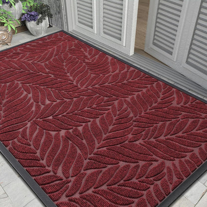 Yimobra Front Door Mat Outdoor Indoor, 29.5x17 All-Season Waterproof Door Mat Outside Entrance, All-Weather Non-Slip Outside Doormat for Garage Patio Entryway, Brown