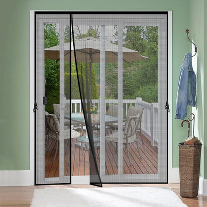 Magnetic Screen Door -Fit for Door Size:32x80 Inch, Hands Free Mesh Partition, Heavy Duty Screen Door Mesh Curtain Keeps Bugs Out, Frame Hook & Loop, Pet and Kid Friendly, Itself Size 34x82