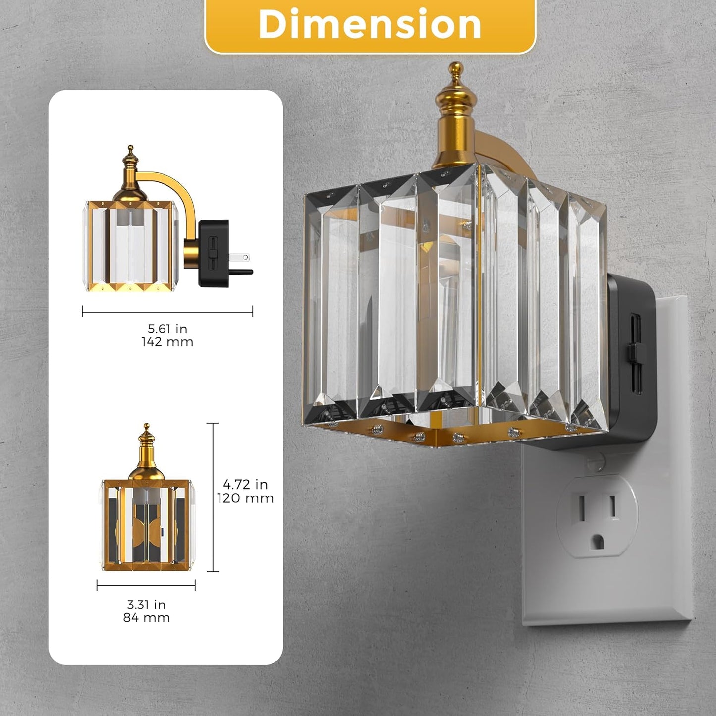 L LOHAS LED Night Light,Dimmable Night Lights Plug into Wall, 2 Pack Acrylic Nightlight with 0-100 LM Adjustable Brightness, 3000K Plug in Night Light with Dusk to Dawn Sensor, for Bathroom Hallway