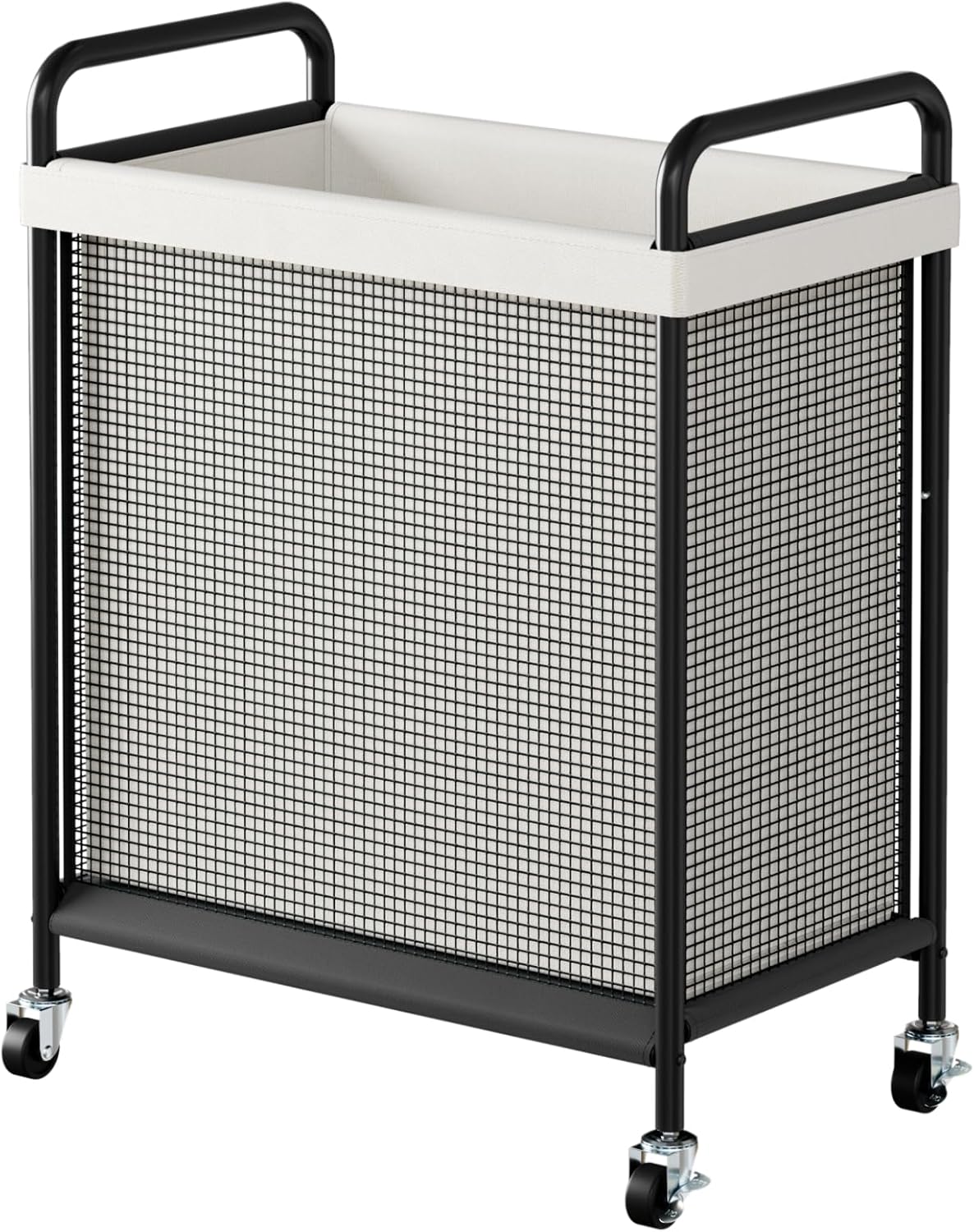 WOWLIVE Laundry Hamper 3 Section, 120L Rolling Laundry Basket with wheels and Removable Liner Bag, Laundry Sorter with Metal Handle, Large Clothes Hamper for Laundry Room, Bathroom and Dorm, Beige