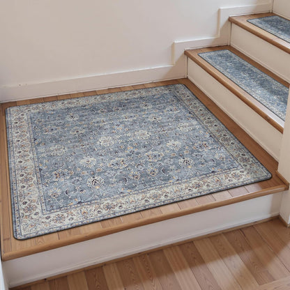 OJIA Extra Non-Slip Stair Treads for Wooden Steps 15PCS, 30"X8" Rubber Indoor Stair Runner Slip Resistant Stair Rugs Safety Mats for Dogs, Kids & Elders, Stairway Grip Step Treads, Gray