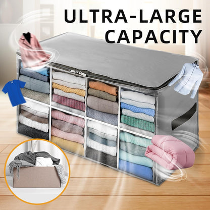 TAILI Extra Large Moving Bags, 4 Pack Blue Heavy Duty Totes For Storage with Visible Window, Wrap Around Handles, Storage Bags for Space Saving, Alternative to Moving Boxes