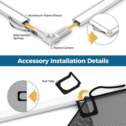 Augblinds 2 Sets Window Screen Frame Kit, 5/16 in x 3/5 in x 46 Inch, Makes Two Complete Screen 46" x 46" or Smaller, Includes Premium Screen Mesh, 8 Heavy Duty Corners & Durable Spline, White