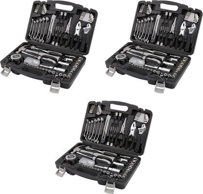 Amazon Basics 173-Piece General Household Hand Tool Set with Storage Case, Portable Tool Kit for Home Maintenance and Everyday Repairs