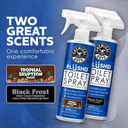 Chemical Guys Flushd, Toilet Deodorizing Spray, Bathroom Odor Eliminator and Blocker, Non-Aerosol Trigger Pump Spray, Tropical Eruption Scent, 16 Fl. Oz.