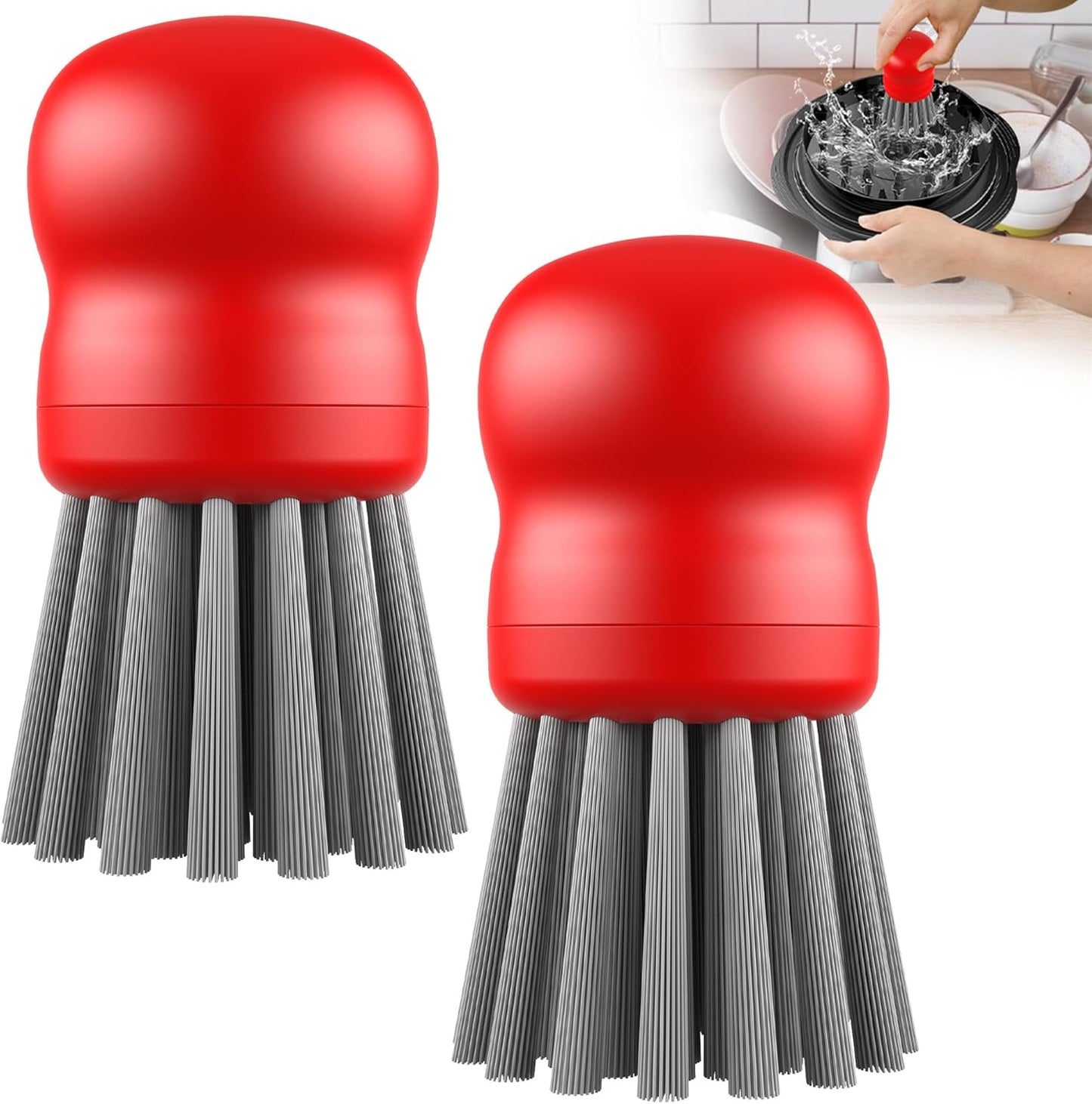 Mini Dish Brush for Cleaning Chicken Shredder, Palm Brush Dish Scrubber with Ergonomic Grip, Kitchen Brush for Washing Dishes, Pans, Pots, Sink (1, Black)