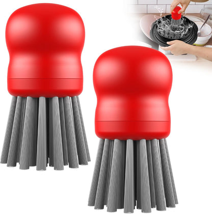 Mini Dish Brush for Cleaning Chicken Shredder, Palm Brush Dish Scrubber with Ergonomic Grip, Kitchen Brush for Washing Dishes, Pans, Pots, Sink (1, Black)