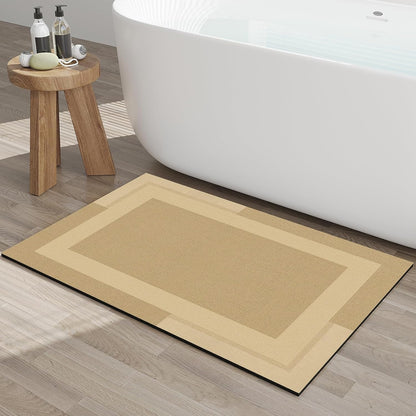 YDKGL Non Slip Bath Mat, Rubber Backing Ultra Thin Bathroom Rugs Fit Under Door Quick Dry Super Absorbent Washable Bath Rug Shower Mat for Bathroom Floor Bathtub Shower Sink, Easy Care Blue 16"x 24"