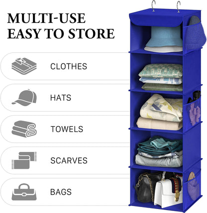 Simple Houseware 6 Shelf Hanging Closet Organizer, Gray