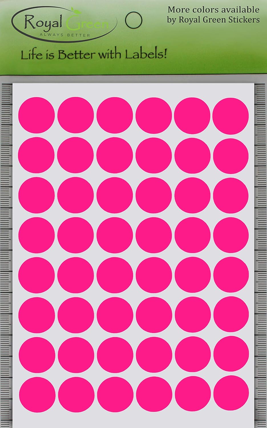 Royal Green Dot Sticker 11/16" Inch (17mm) Colored Labels in Purple - 2400 Pack - Colors A