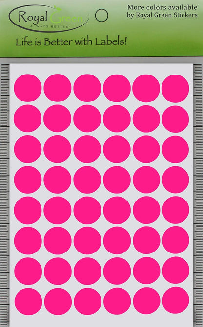 Royal Green Dot Sticker 11/16" Inch (17mm) Colored Labels in Purple - 2400 Pack - Colors A