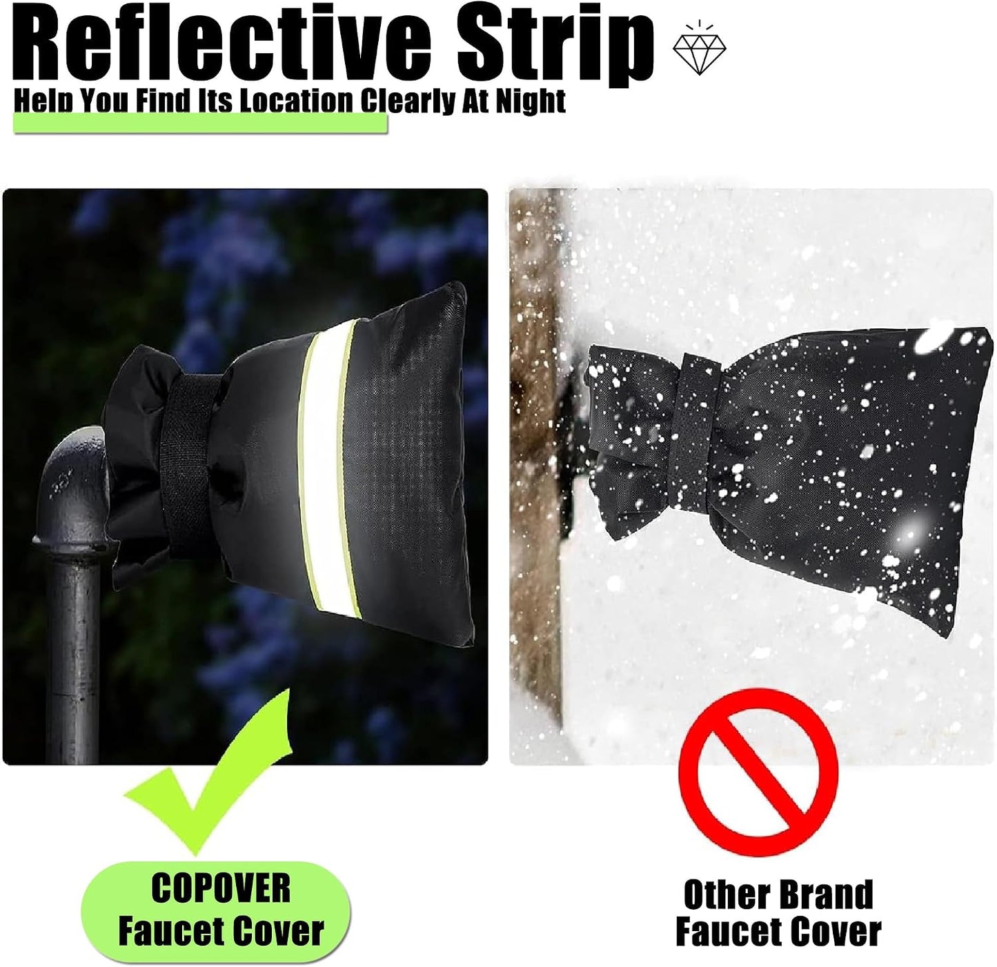 Outdoor Faucet Cover for Winter - Pro 7.1" W x 9.8" H - 2 Pack Outdoor Water Faucet Cover Socks for Winter Freeze Protection Pipe Insulation Reusable Waterproof Insulated Spigot backflow Cover
