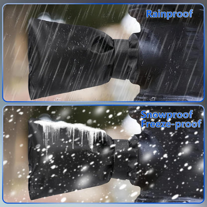 2Pack Outdoor Faucet Covers for Winter Freeze Protection, 8.5″x5.9″x1.9″ Thicker Hose Bib Insulation Cover Waterproof & Frost Free Outside Spigot Cover Bags Insulated Covers with Reflective Strips