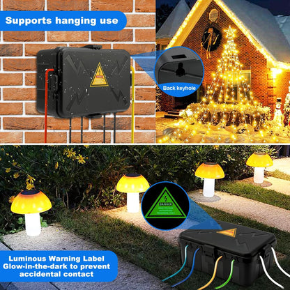 Hrensaw Large Outdoor Electrical Box(12.5x8.5x5inch),IP54 Waterproof Outdoor Outlet Covers,Weatherproof Extension Cord Covers Protect Outlet,Plug,Timer,Power Strip,Holiday Light,Green
