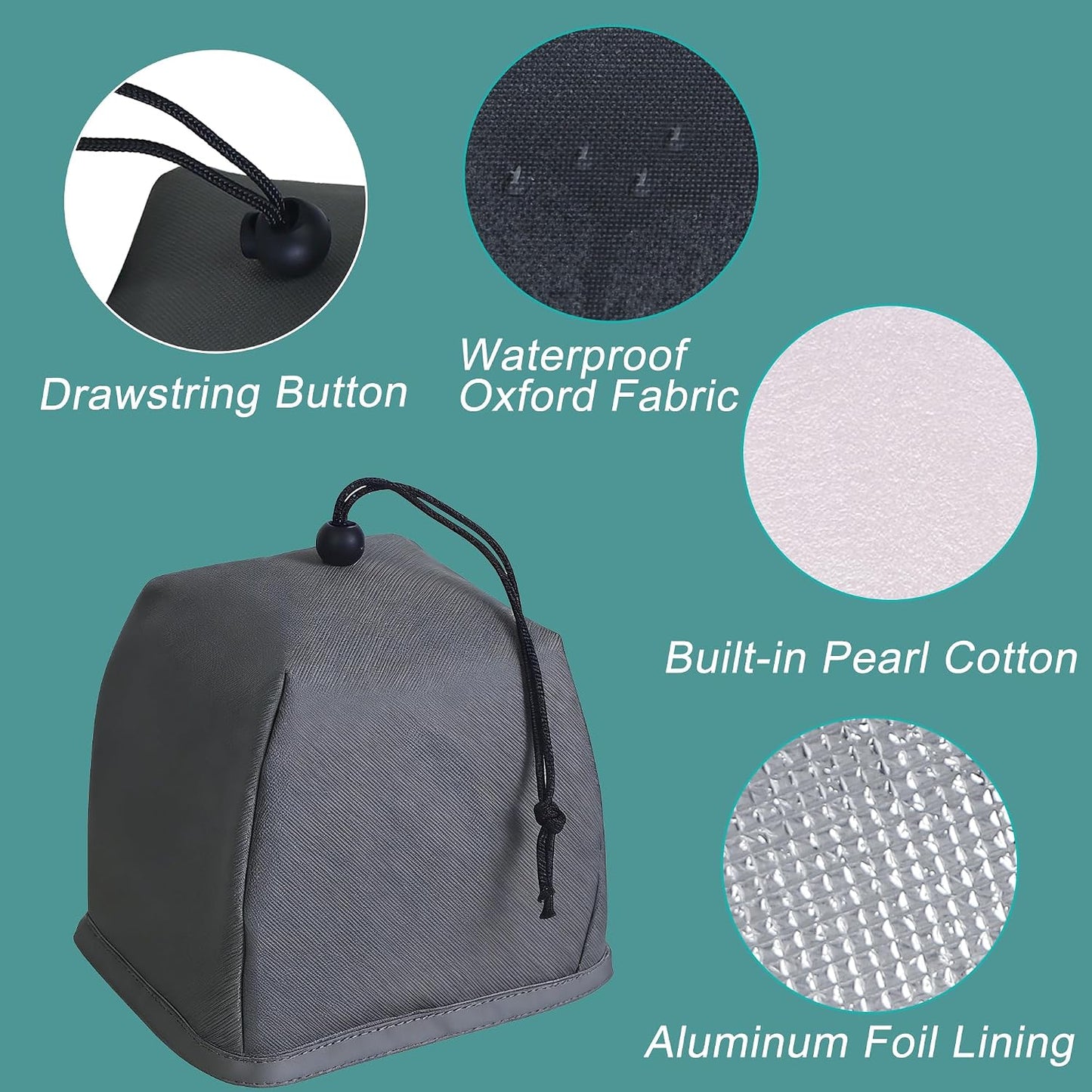 2 Pack Foldable Outdoor Faucet Covers, 6.3”H x 7”W Reusable Spigot Cover | Enlarge Frost Free Insulated Faucet Socks for Winter Freeze Protection, Waterproof Hose Bib Covers for Wall Taps Outside