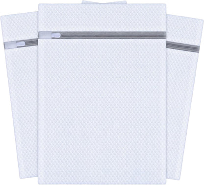 Mesh Laundry Bags for Delicates, 3 Pack, 12 x 16 Inches | Honeycomb mesh protects bras, lingerie, and underwear from snags — zippered closure stays secure throughout the wash cycle
