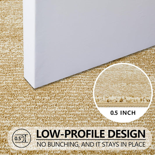 REFETONE Indoor Doormat, Front Door Mat 20"x32" Absorbent Rubber Backing Non Slip Door Mats, Washable Low-Profile Inside Floor Mat Door Rugs for Entryway, Resist Dirt Mud Mat for Dogs, Coffee/Brown