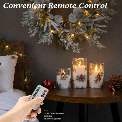 LUSHARBOR Flameless Candles with Remote, 3 Pack Battery Operated Candles Flickering Real Wax LED Fake Pillar Candles with Timer for Wedding Home Party, White