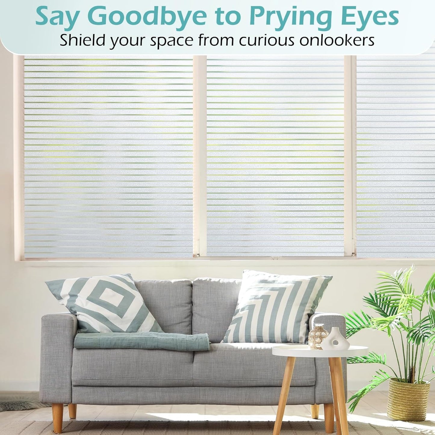 DOWELL Window Privacy Film, Frosted Glass Window Film, Static Cling Non-Adhesive Glass Clings, Sun Blocking Opaque Coverings, Reusable Door Stickers for Bathroom Home Office, Pure, 17.5" x 78.7"