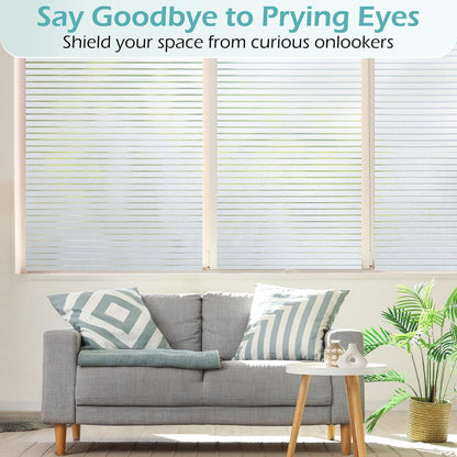 DOWELL Window Privacy Film, Frosted Glass Window Film, Static Cling Non-Adhesive Glass Clings, Sun Blocking Opaque Coverings, Reusable Door Stickers for Bathroom Home Office, Pure, 17.5" x 78.7"