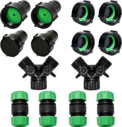Cuckoo Hose Splitter 2 Way 1/2"Soaker Hose Repair Fittings Kit Irrigation System Connectors Set Adapter 2Pack(Hose Y Splitter)